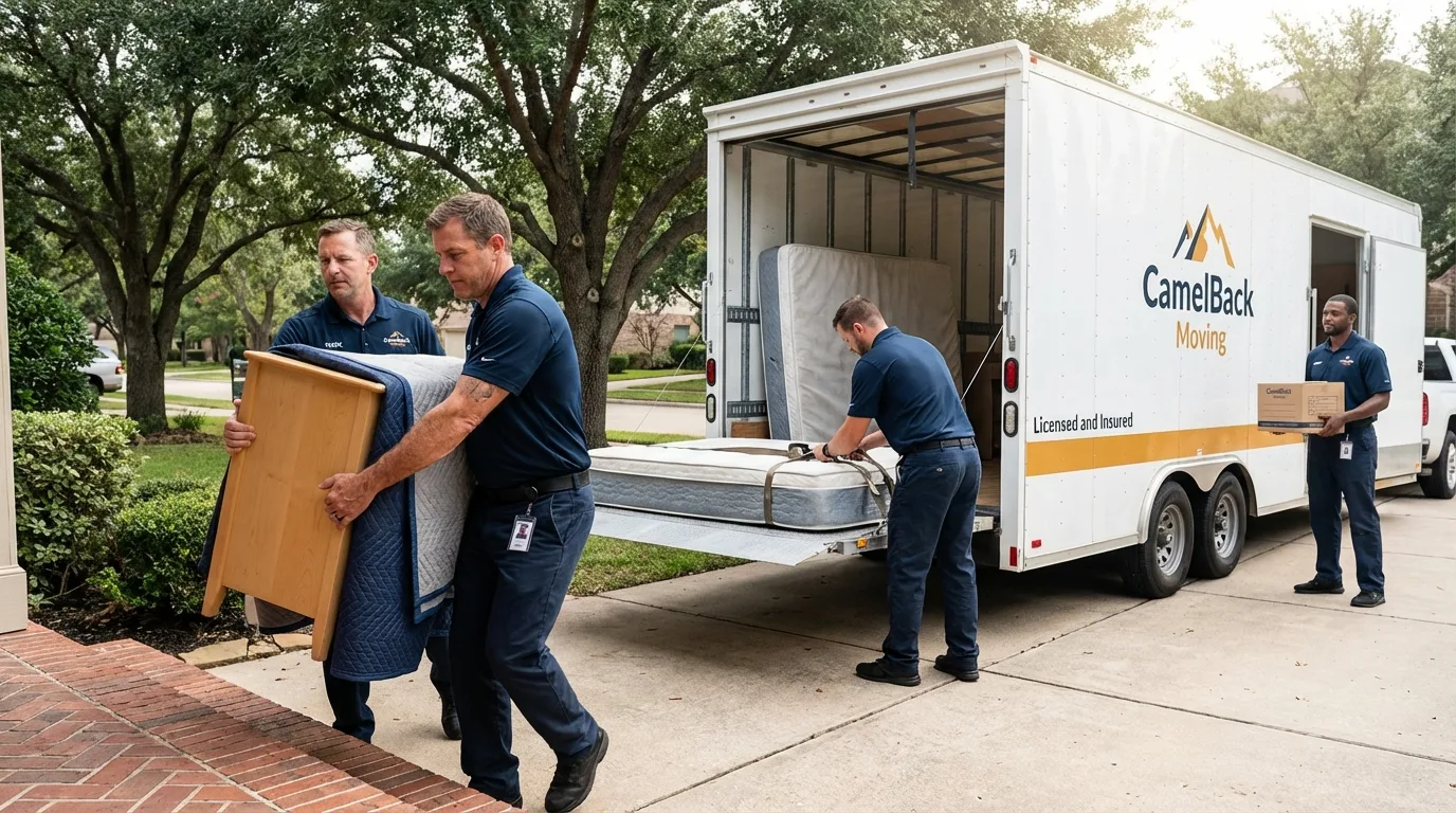Crew loading residential truck for cross-state move from Lookout Mountain, TN